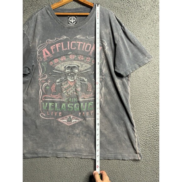 Affliction MMA UFC Cain Velasquez Distressed Mexico 2XL UFC 188 Walkout T-Shirt - Picture 13 of 16